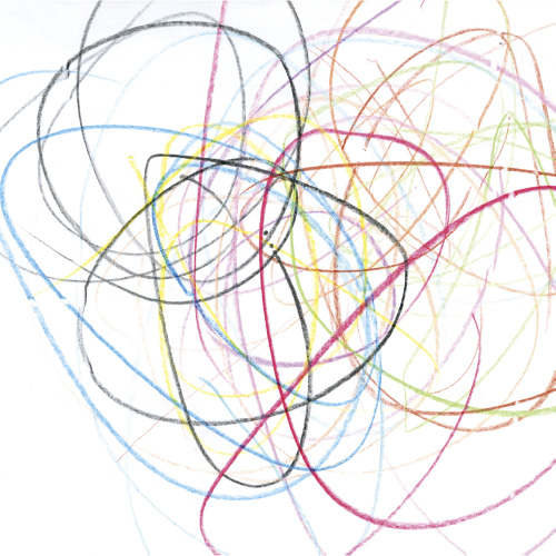 たくさんの色でぐるぐる