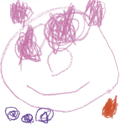 くだものを食べるあかちゃんまん