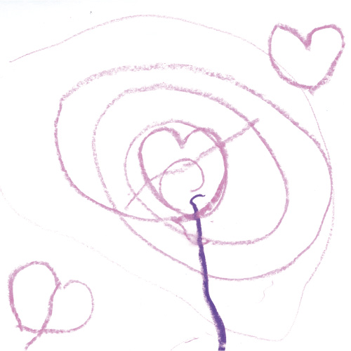 ペロペロキャンディーとハート