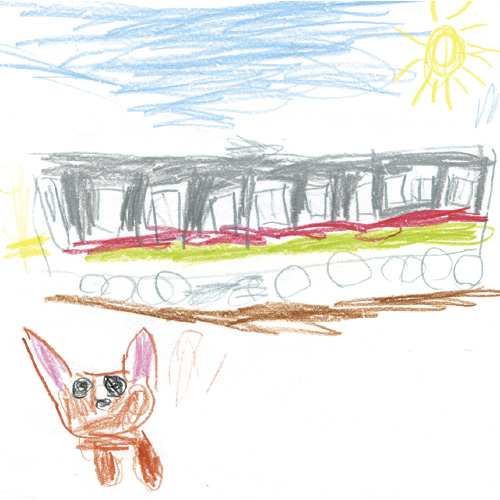 大好きな電車と犬