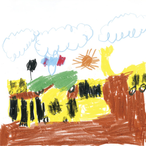 飛行機と工事現場（4才2ヶ月）