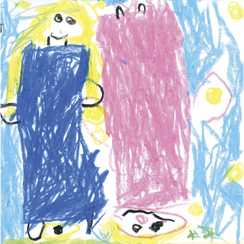 お外にいるオーロラ姫とシンデレラ