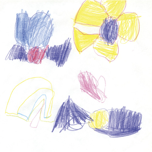 ハートリボンとお花