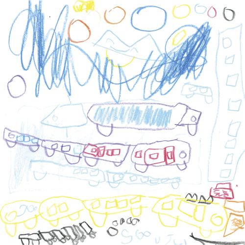 よるのまちののりものたち