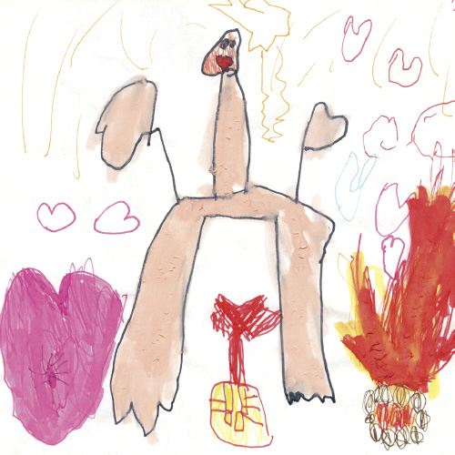 だいすきなはなびをみてるよ