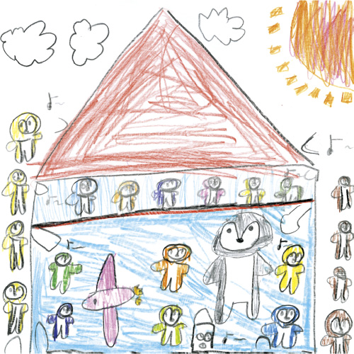 大すきなぺんぎんたちがおどっている