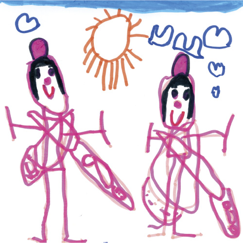 ママと一緒にお散歩