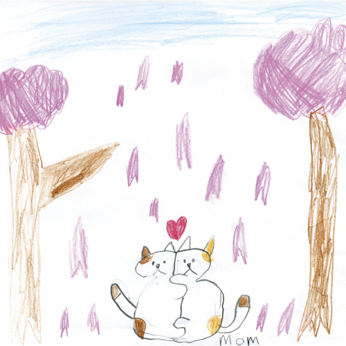 さくらの木（き）とねこ。