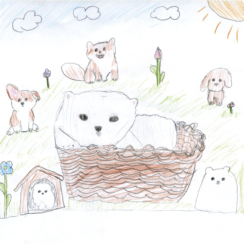 子犬たちとまま