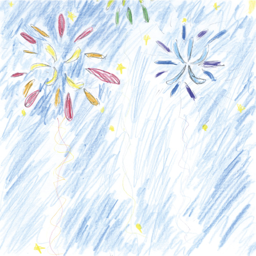 カラフルな花火