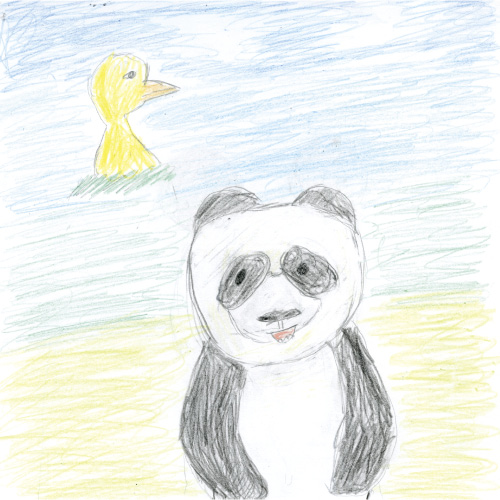 かわいい鳥とパンダ