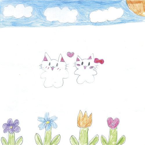 美しい青空と花