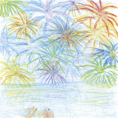 カラフルな花火